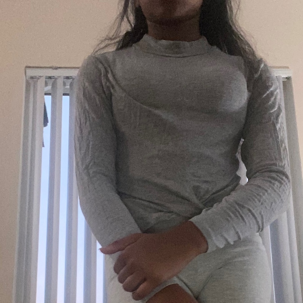 Grey Cropped Shirt